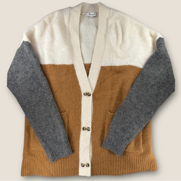 Madewell Other - Madewell Kent Wool Alpaca Blend Tri-Tone Cardigan Sweater